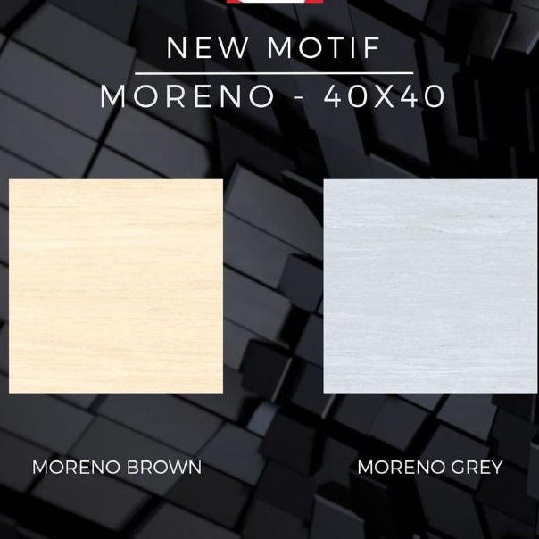 KERAMIK LANTAI 40X40 MORENO BROWN/GREY/ASIA TILE/GLOSSY/KW1