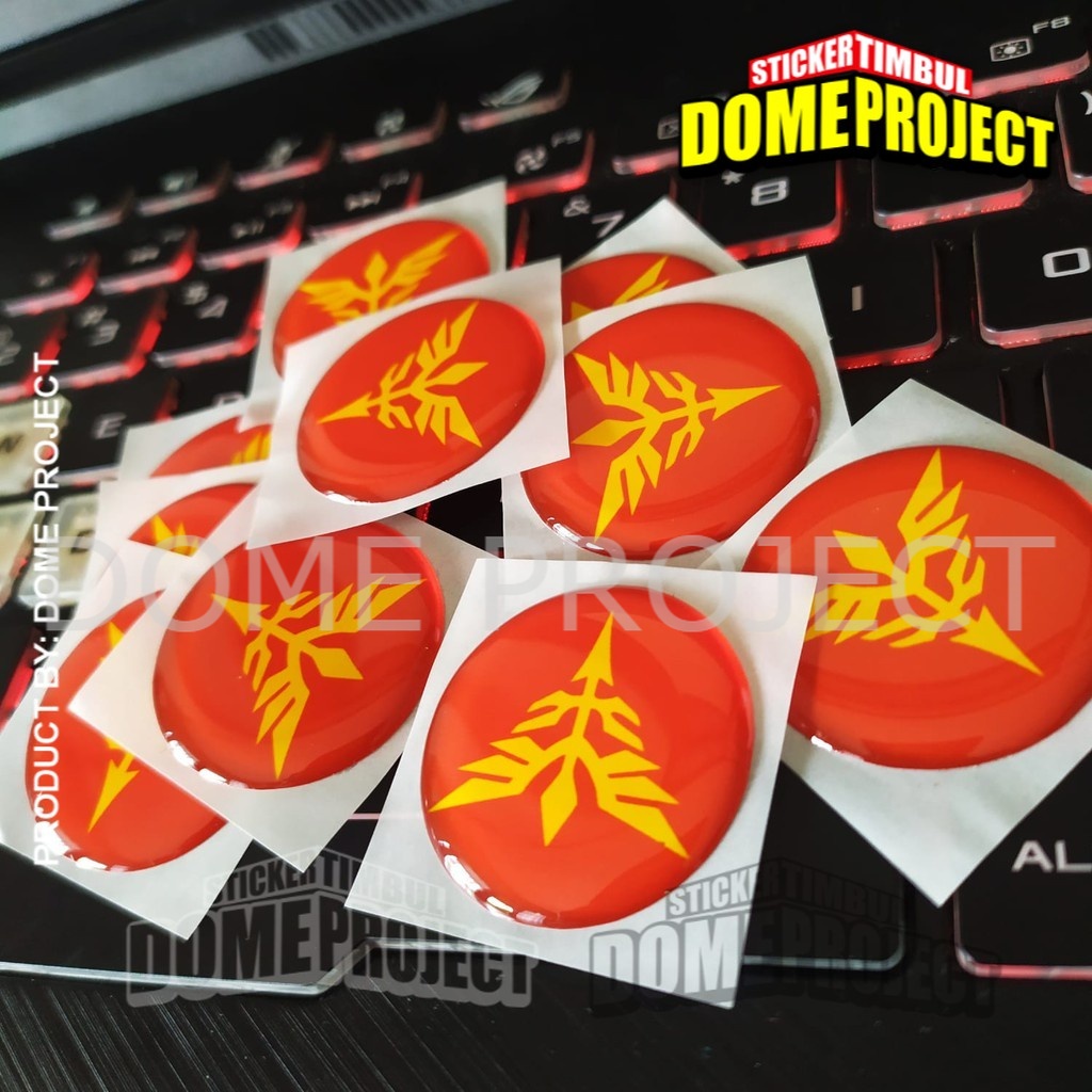 STIKER MOTOR EMBLEM 3D LOGO ANIME GUNDAM ZEON KALIPER REM AKSESORIS YAMAHA HONDA SUZUZI KAWASAKI AESTHETIC KEREN