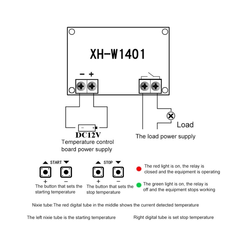 XH-W1401 RELAY SWITCH DIGITAL CONTROLLER PENGATUR SUHU OTOMATIS