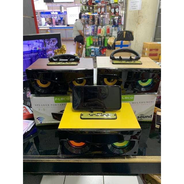 Speaker Bluetooth FLECO F6 + Standing Multifungsi portable high quality bass / speaker aktif FLECO