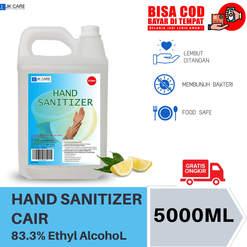 JK CARE Hand Sanitizer 5 Liter Cair - Lemon