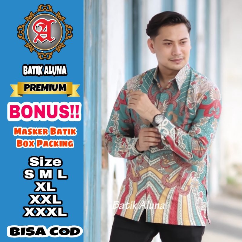 Baju Batik Pria Lengan Panjang Premium Batik Aluna Batik Premium Kemeja Atasan Pria Batik Alisan Pri