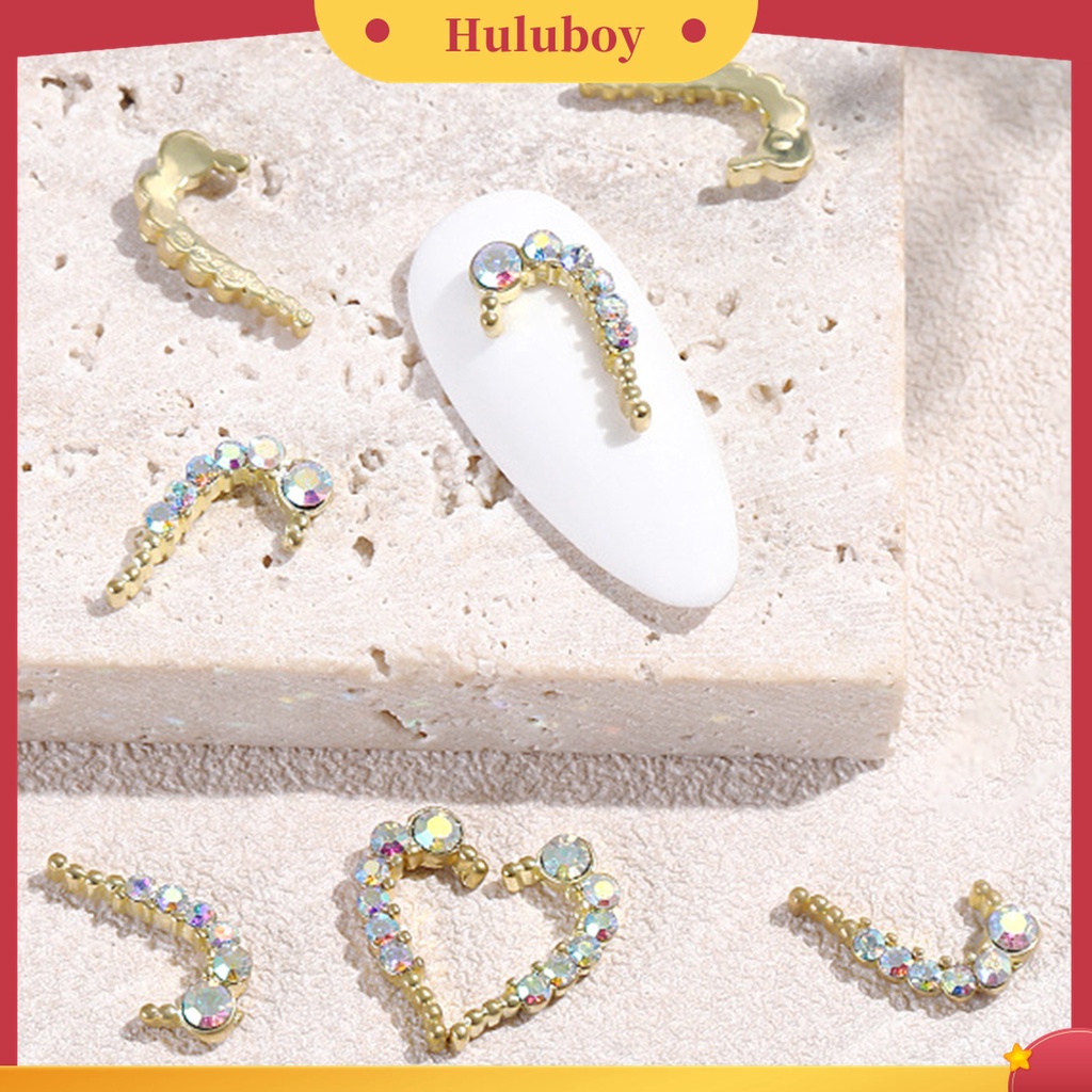 Huluboy Huluboy♡ 10pcs Dekorasi Manicure Bentuk Hati Simetris Bahan Alloy Untuk Fotografi