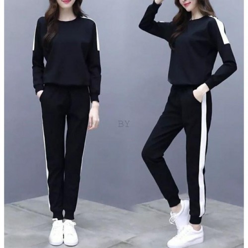KOSKA BLACK Grosir Pakaian Remaja Set Baju Setelan Stelan Senam Olahraga Aerobik Sport Joging Wanita
