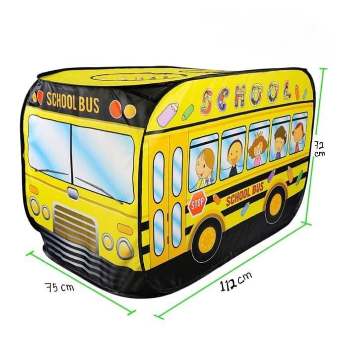 AM -  TENDA ANAK SCHOOL BUS KUNING - MAINAN TENDA ANAK MANDI BOLA