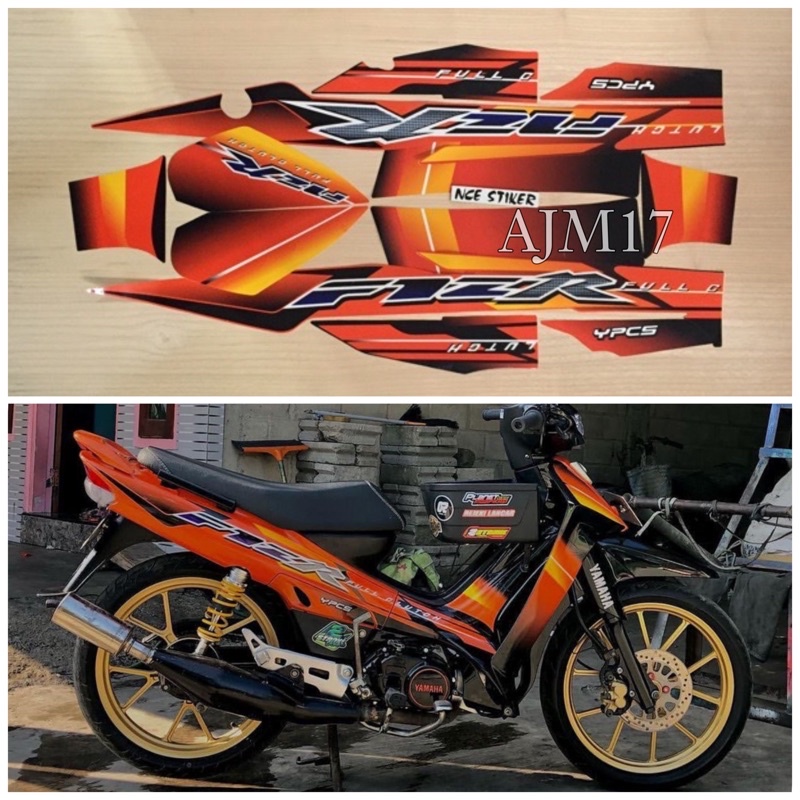 STIKER STRIPING F1ZR 2003 ORANGE HITAM