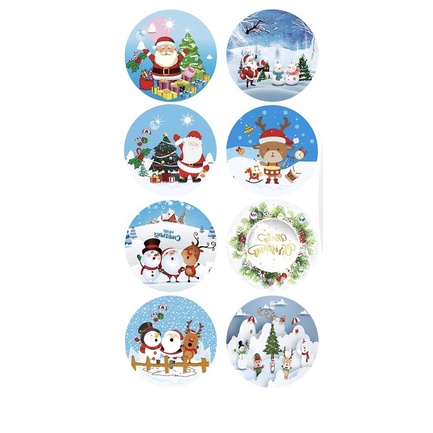 (50pcs) Stiker Thank You Bulat size 2,5cm / Thank You stickers Olshop etc-Motif natal