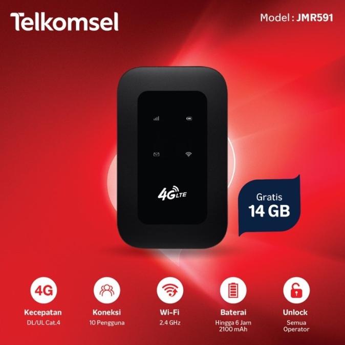 Mifi Modem Wifi 4G Alcatel MW40 UNLOCK Free Perdana Telkomsel 14Gb