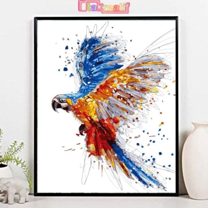 

Painting By Numbers - Set Kanvas Melukis - Flying Parrot - 50x40 CM