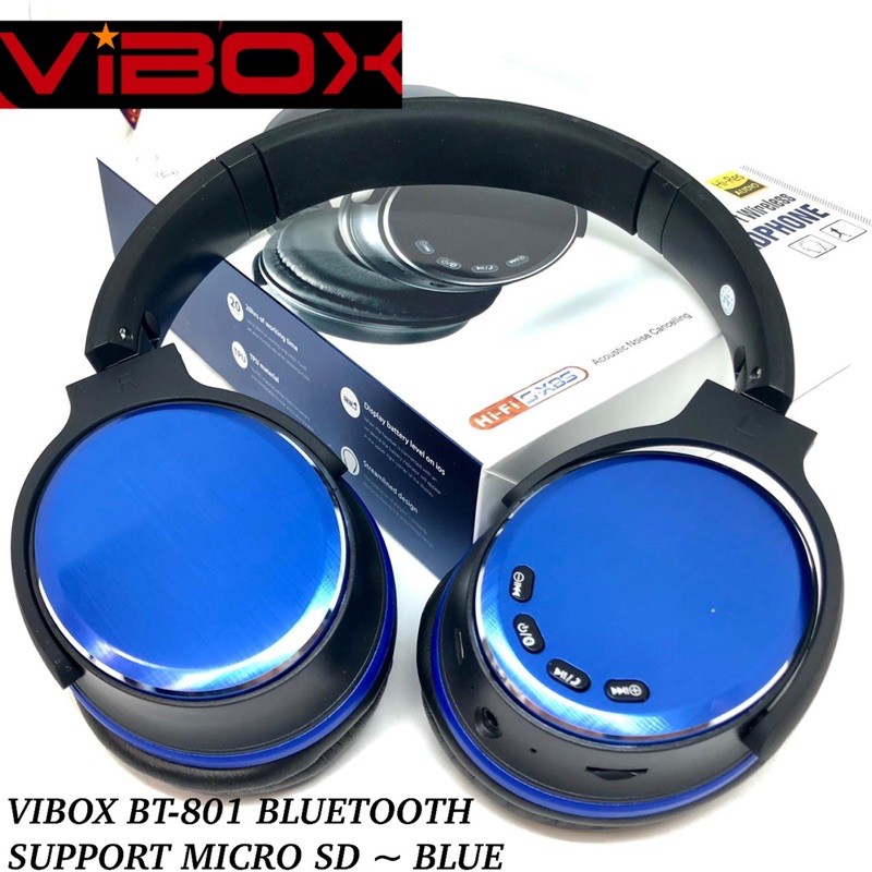 PROMO HEADPHONE VIBOX BT-801 BLUETOOTH BT801 SUPPORT MEMORY CARD MICRO SD