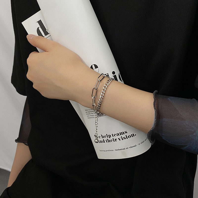 Hollow Chain Double-layer Bracelet Accessories Simple Hip Hop Trend