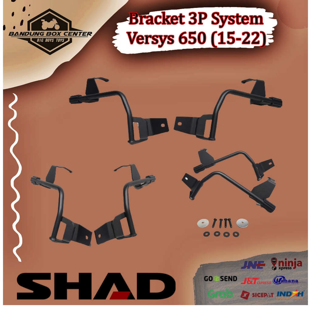 Bracket SideBox Breket Side Box Shad 3P System Versys 650 Box Motor Kawasaki Versys 650 SH23 SH35 SH