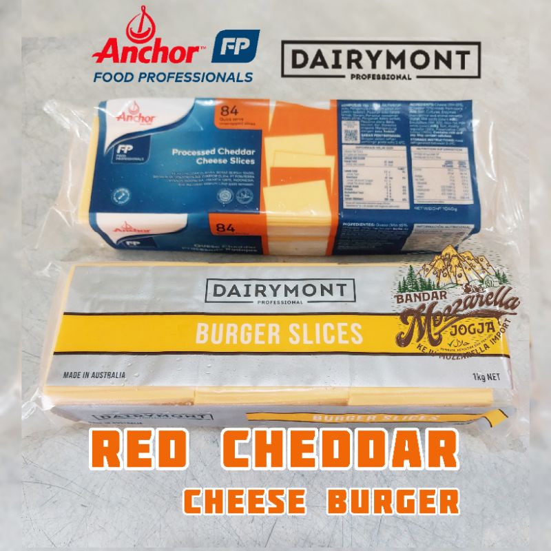 Jual Red Cheddar Anchor Dairymont Isi Burger Slice Red Chedar Keju Burger Shopee