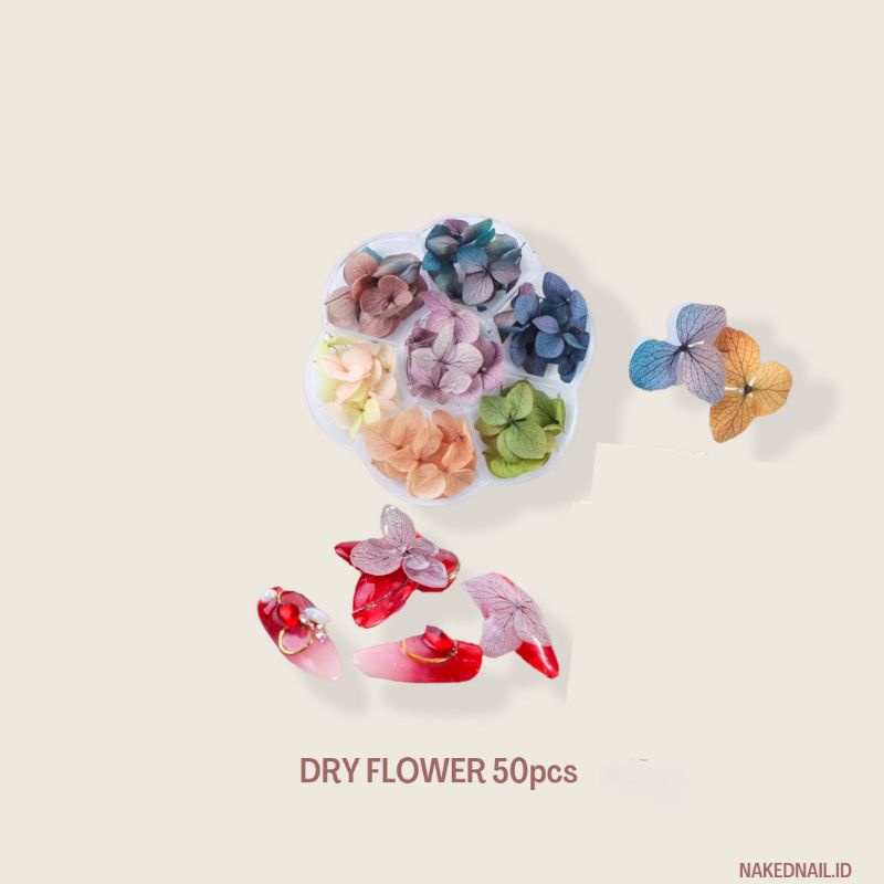 Dry flower nail hiasan bungan nail art isi 40 - 50 helai