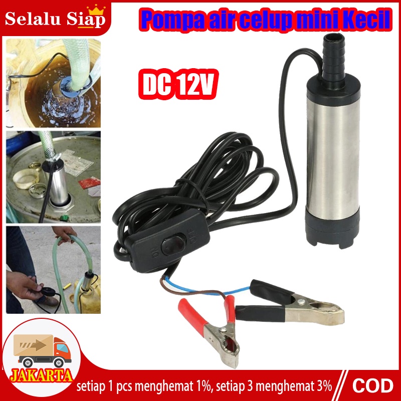 12V Diesel Pump Pompa Minyak Celup Air Mini Kecilmp Mini Oli Solar Air Submersible Portable 51MM/38MM