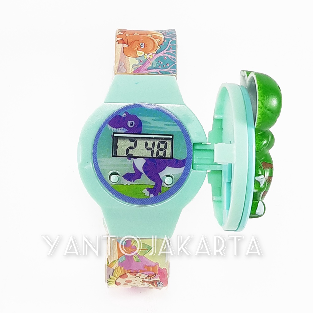 JAM TANGAN DINOSAURUS ANAK LAKI LAKI LCD WATCH 1 SET