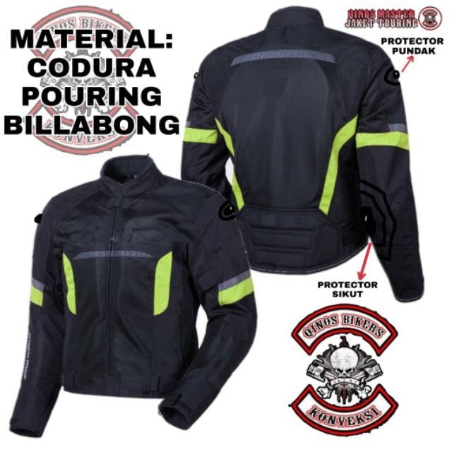 Jaket Touring polos Hijau Jaket Touring Full Protektor Windproof 05