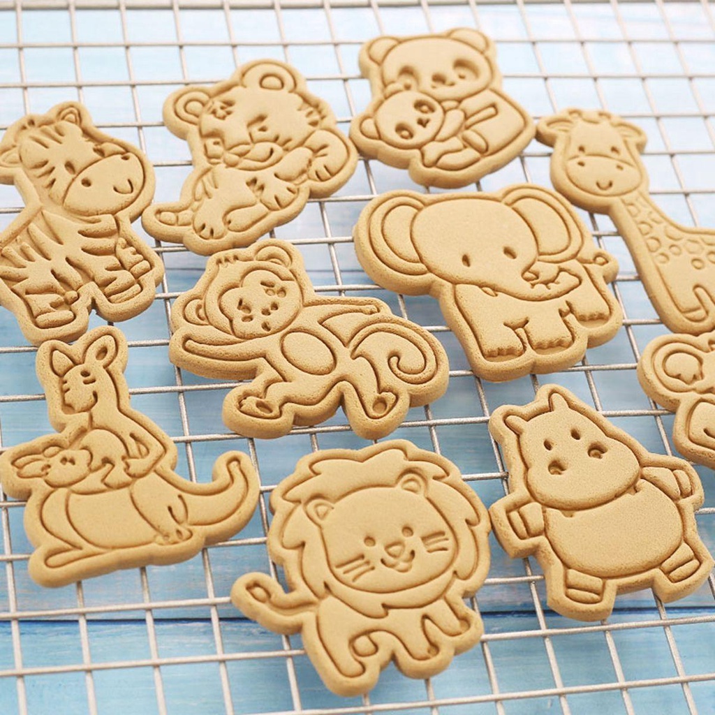 [Elegan] Cookie Cutters Set Fondant Sugarcraft Animals DIY Dapur Alat Kue Plastik