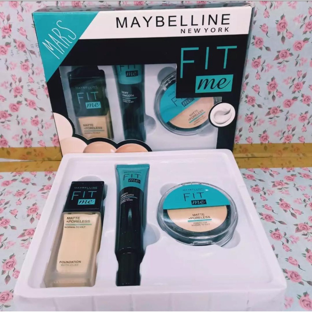 [PROMO 1PAKET 3 IN 1] MAKE UP SET MAYBELLINE FIT ME MARS