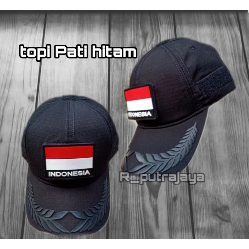 TOPI PATI POLRI HITAM HIJAU