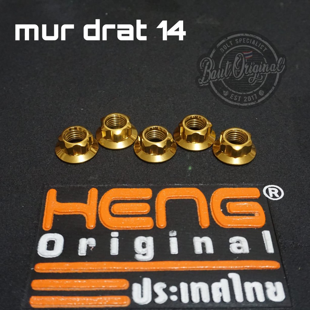 mur probolt new m10 atau mur 14 gold original heng thailand