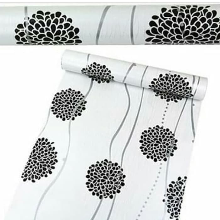 Wallpaper Dinding Motif Dandelion Hitam Ukuran 10 Meter x 45 CM