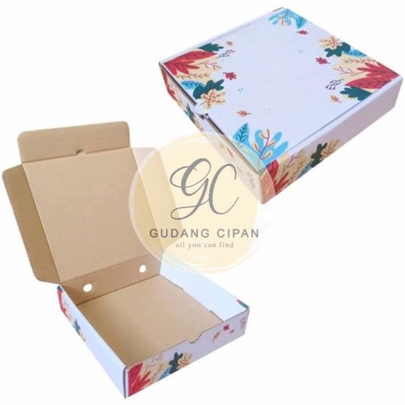 

Box Autumn 25x25x5cm (muat toples 250gram kuker 4) Kardus/Hampersbox