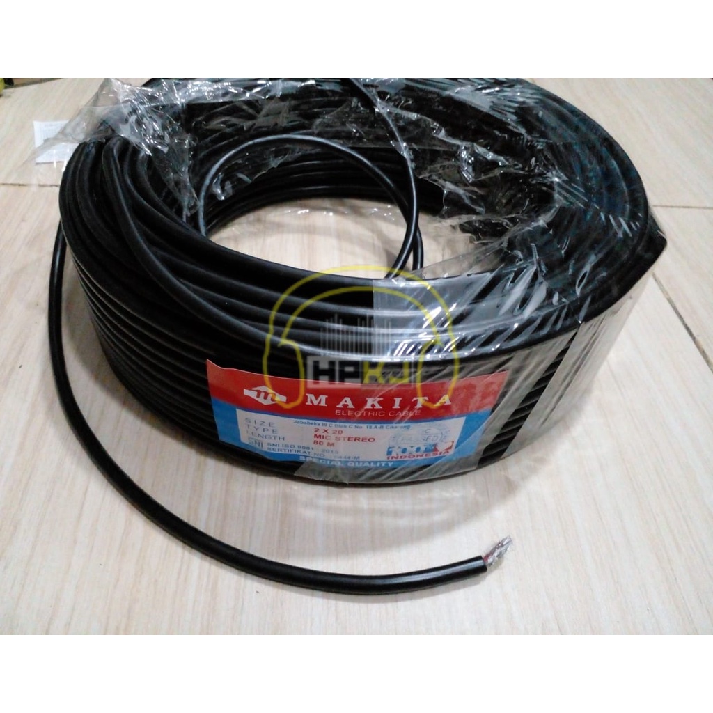 (2meter) Kabel mic makita hitam stereo microphone eceran hitam