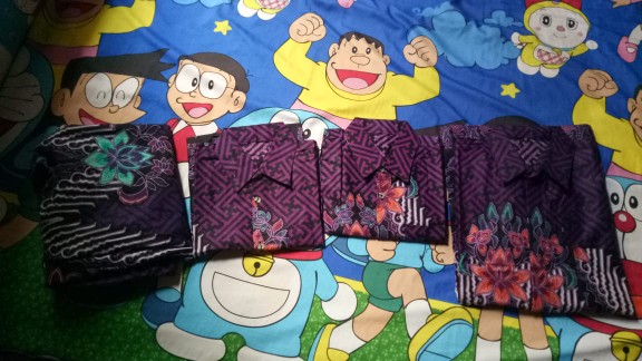 Batik Couple Keluarga Sania Ruffle Ori Ndoro Jowi Dnt Motif Pagar Ungu