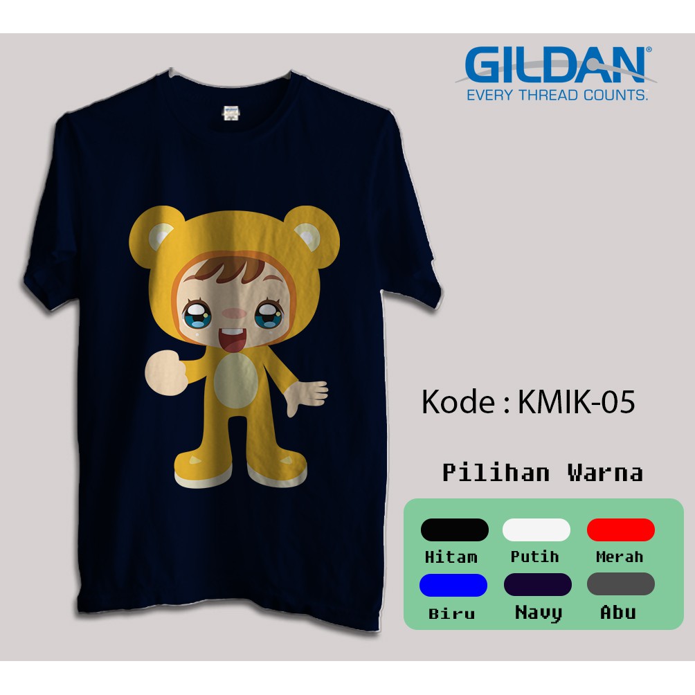 Kaos Gildan Softstyle - Boneka lucu anak kecil pakai kostum panda