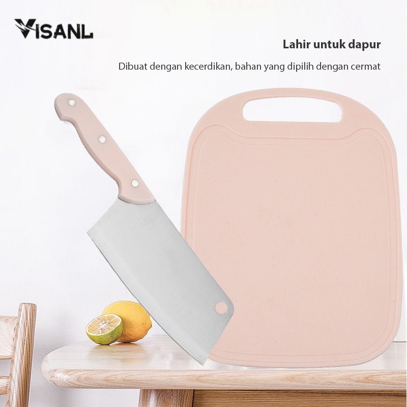 Korean Set Pisau 5 in 1 Pisau Set Kualitas Bagus Pisau pengupas / Talenan / Gunting / Pisau buah