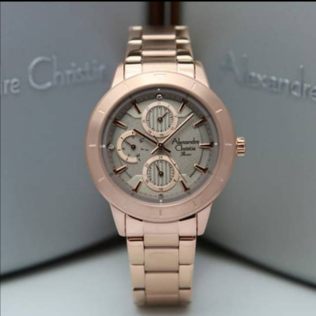 Jam Tangan Alexandre Christie 2823 Wanita RoseGold Original
