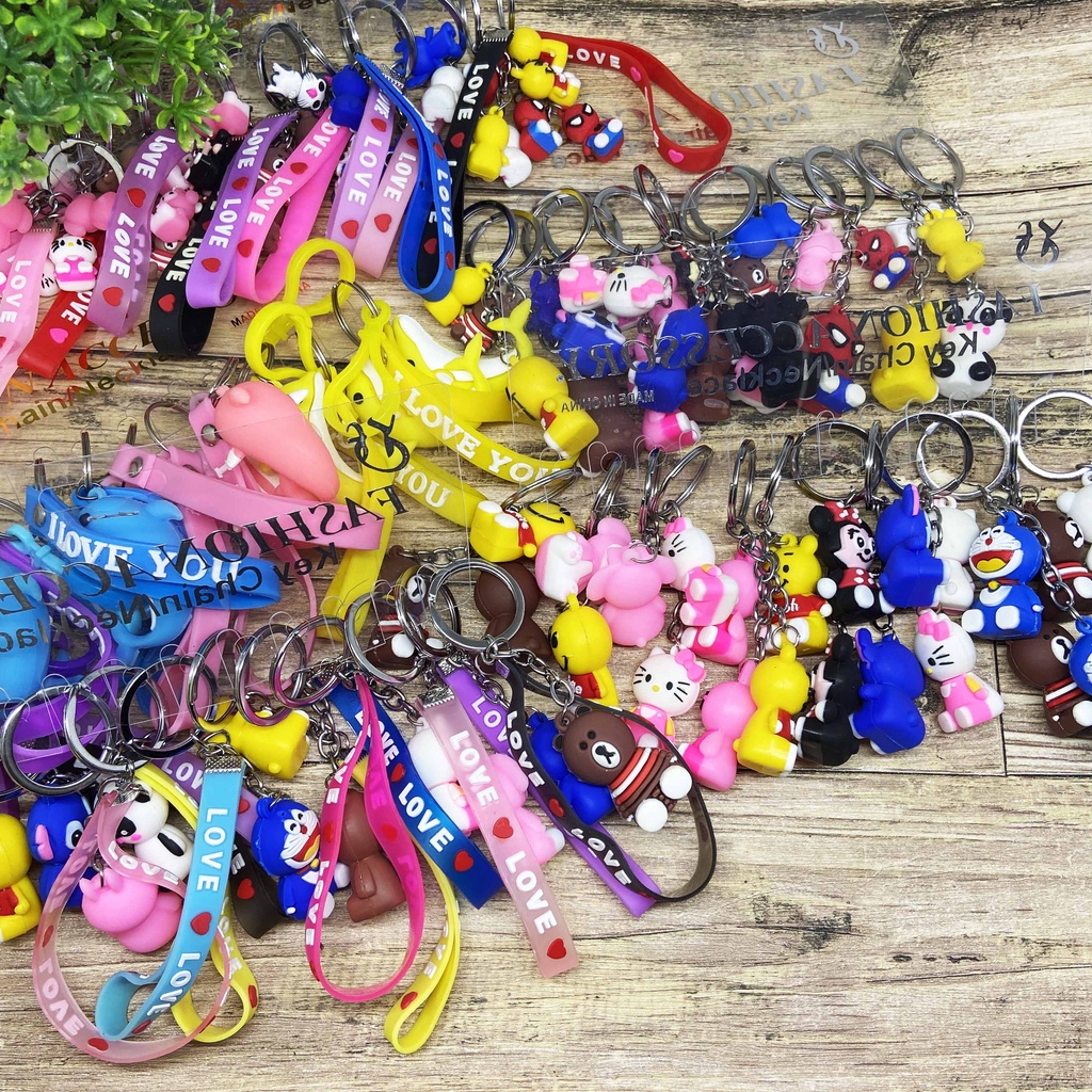 GANTUNGAN KUNCI KARAKTER MOTIF LUCU KARTUN BERSUSUN / GANTUNGAN TAS / GANTUNGAN KUNCI MOTOR # MOBIL / KEY CHAIN