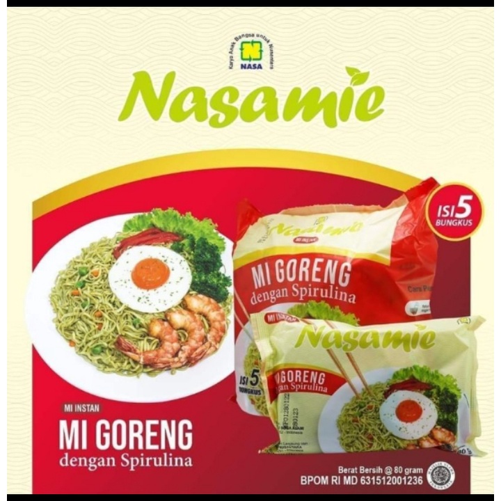 

Nasamie Mie Instan Nasa - Terbaru Nasamie Spirulina Isi 5 bungkus - Mie goreng Spirulina