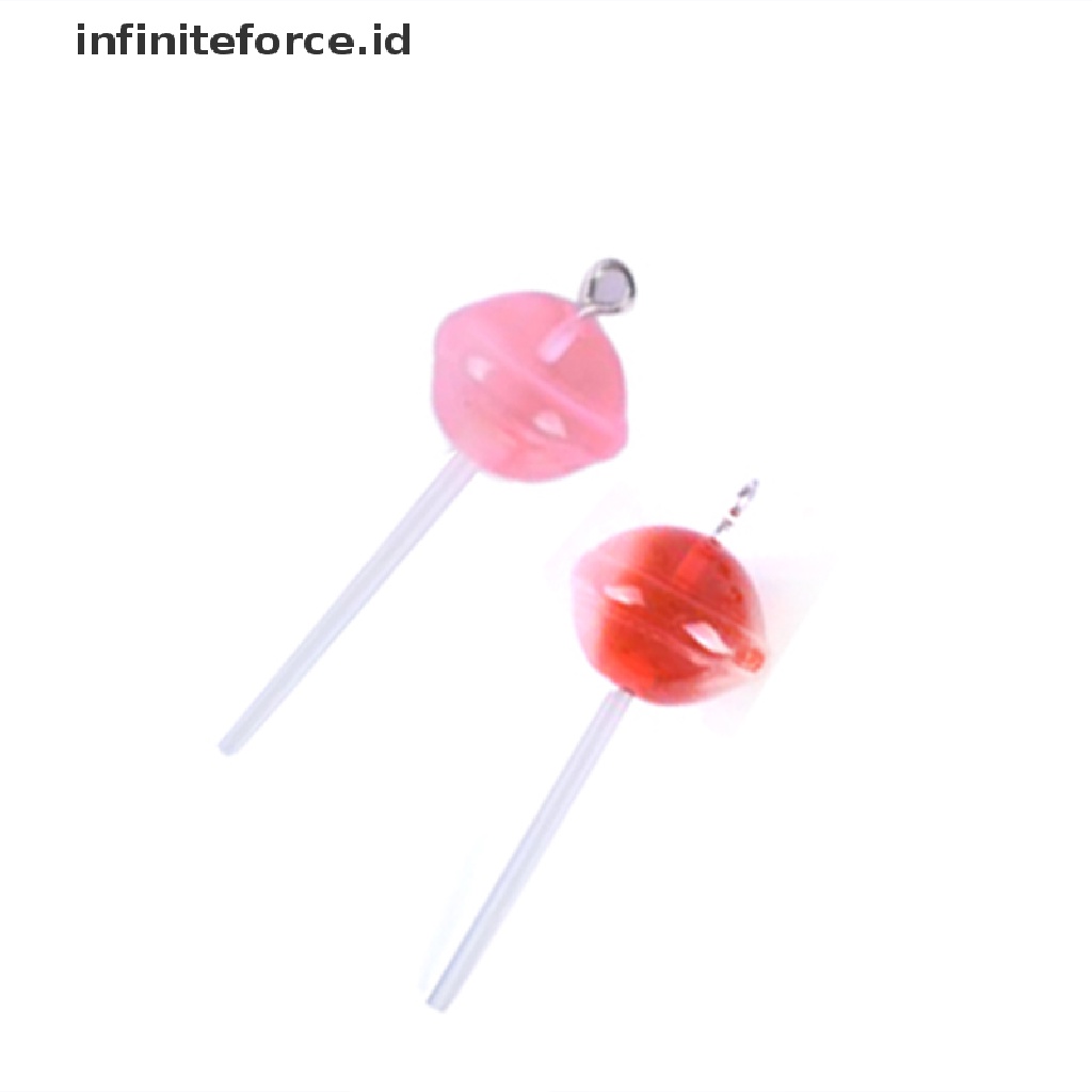 10pcs / Set Liontin Bentuk Lollipop Bahan Resin Transparan Untuk Membuat Perhiasan DIY