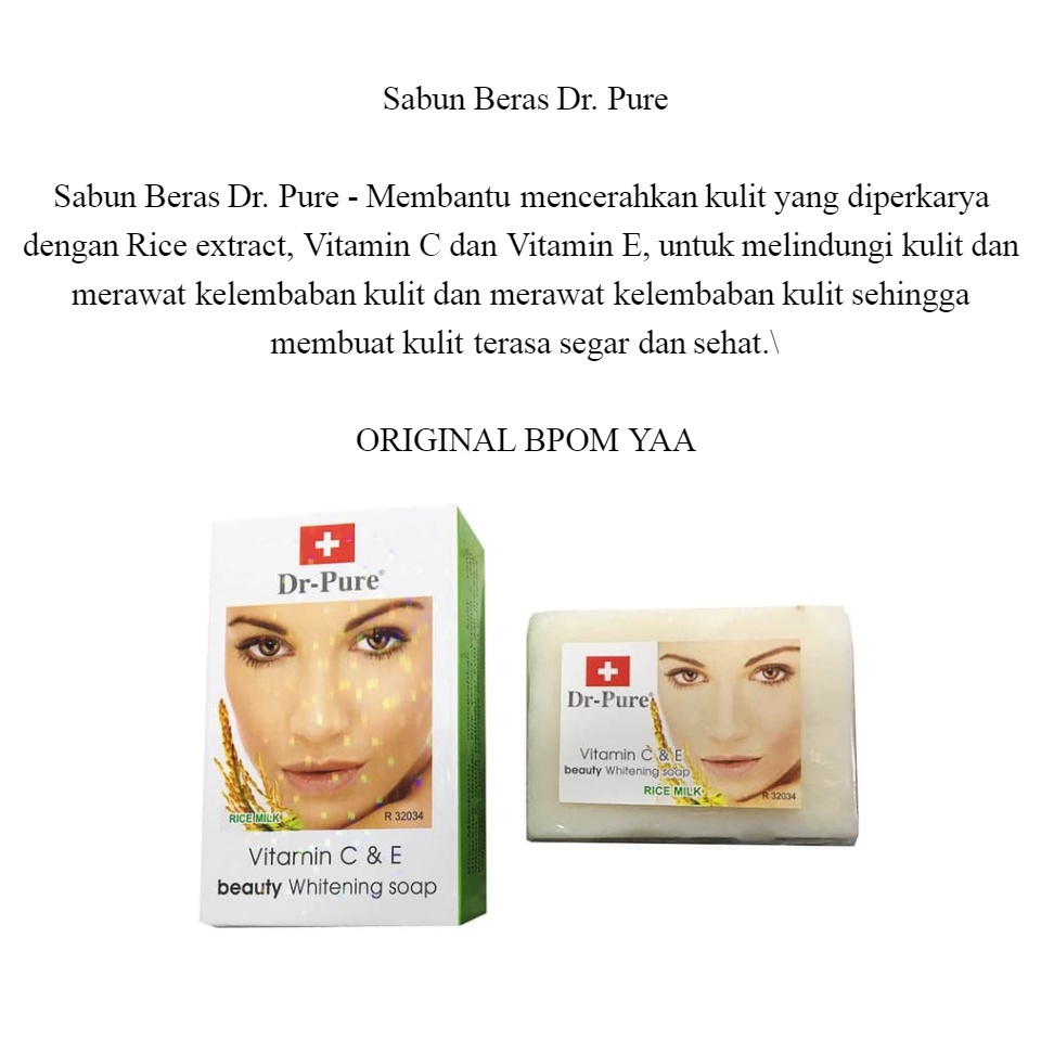 [COD] Dr Pure Sabun Beras Brightening Goat Milk &amp; Rice Milk AMPUH Melembabkan dan Mencerahkan Kulit - BPOM 100% Original