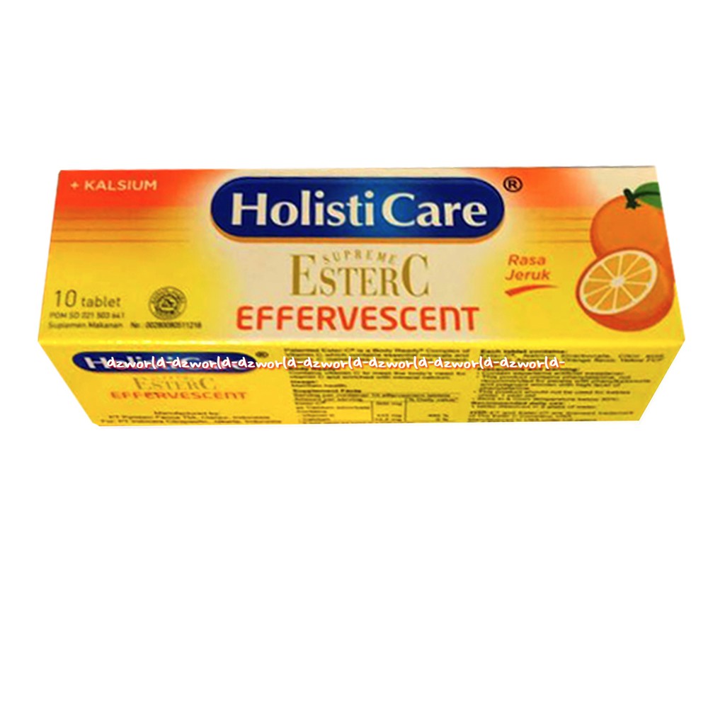 Holisticare Ester C Effervescent Plus Kalsium 10Tablet Rasa Jeruk meningkatkan daya tahan tubuh