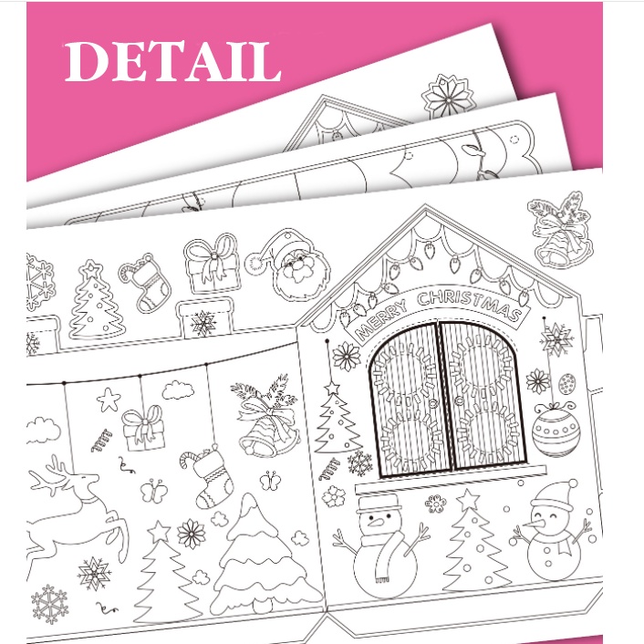 [ORGM] Mainan Edukasi DIY Mewarnai Puzzle Rumah Doodle Cardboard House Grafitti