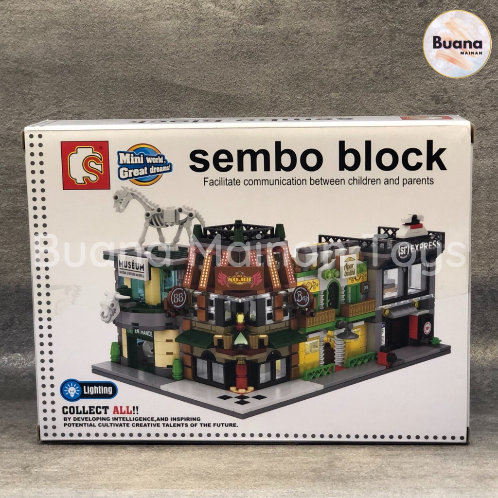 BRICKS SEMBO BLOCK 6512 BANGUNGAN MUSEUM MINIATUR SKALA BANGUNAN MAINAN EDUKASI ANAK BALOK KECIL