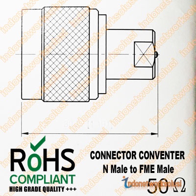 KONEKTOR CONNECTOR CONVERTER N M (MALE) to FME M (MALE)