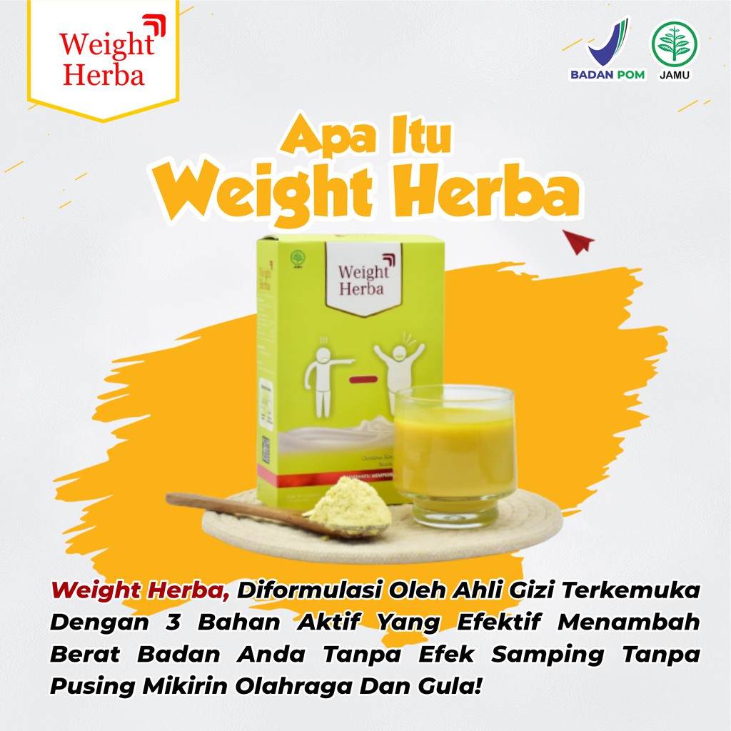 Weight Herba - Susu Tingkatkan Nafsu Makan Penambah Berat Badan Tanpa Gula Asupan Kalori Tubuh &amp; Perlancar Saluran Pencernaan Jaga Tekanan Darah Isi 200gr