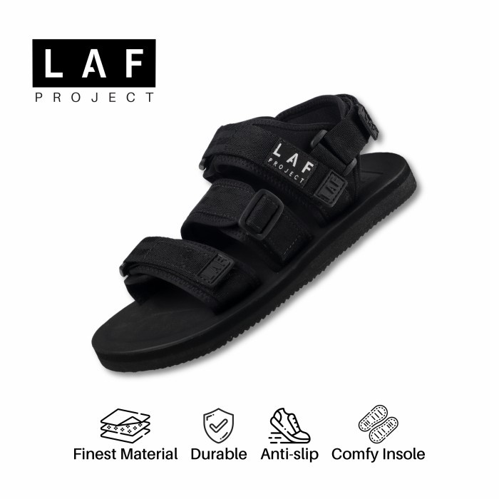 Sandal Gunung Hiking Pria Wanita Casual Jackal Full Black LAF Project