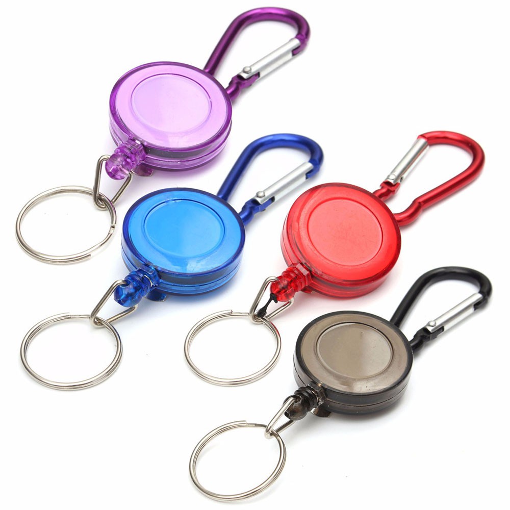 Multifunctional Retractable Carabiner with Key Chain - Black