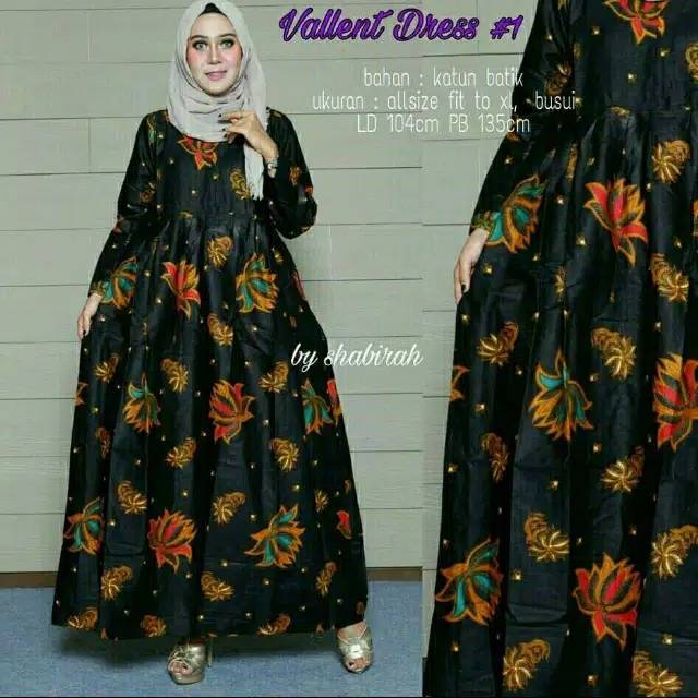 Dress Valent / gamis / wanita kekinian / dress panjang