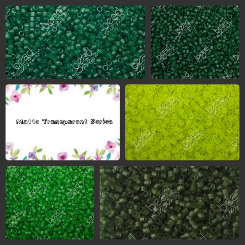 Miyuki Delica Beads DB 11/0 - Matte Transparent (green)