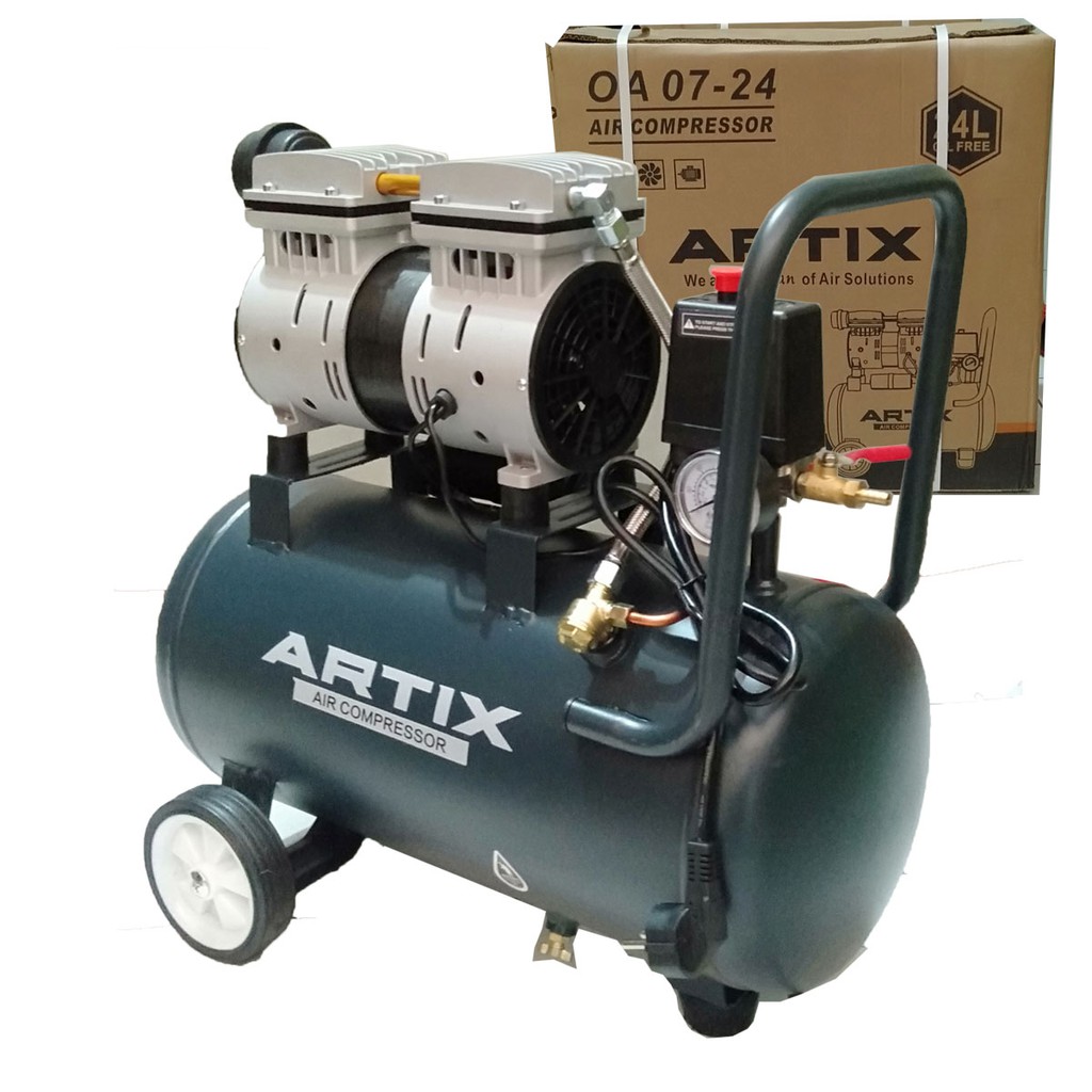 Kompresor artix oiless 1 HP 24 Liter OA1024+Kompresor angin oiless 550 Watt