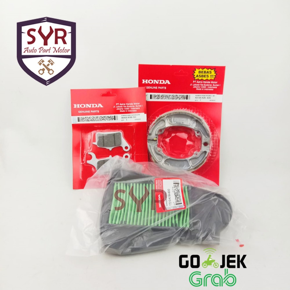 PAKET SERVIS RINGAN BEAT F1/SCOOPY F1/VARIO 110 F1(KAMPAS FILTER UDARA) KZL KVB K16