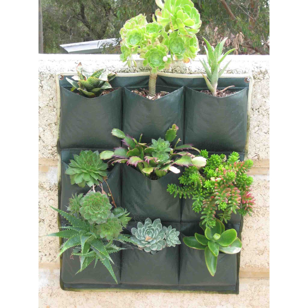Pot Kantong Tanaman Dinding isi 9 Kantong/ Wall Planter 9 Bag