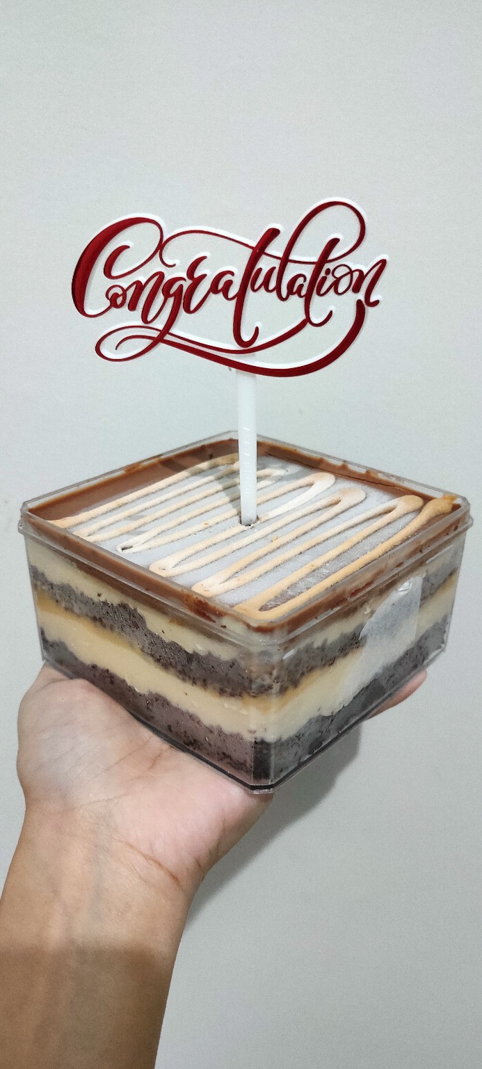 Ti-0164-b Cake Topper Hiasan Kue Tulisan Congratulation Merah