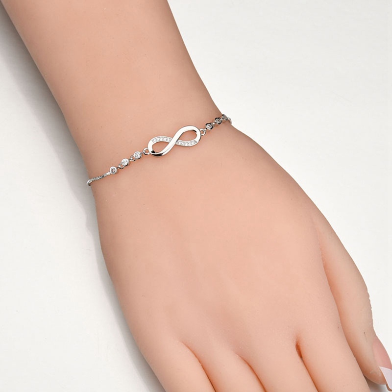 Gelang Infinity Bahan 925 Sterling Silver Untuk Wanita